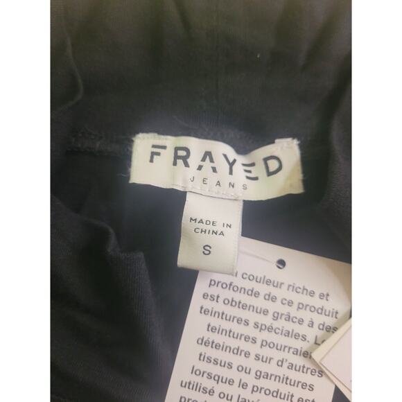 Frayed Jeans Tessa Back Slit Mock Neck Top – Women’s Small – Black – NWT - Picture 6 of 11